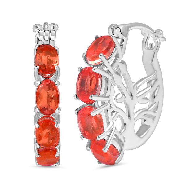 Padparadscha Quarz Triplette Ohrringe Nickelfreies Messing ca. 4.70 ct image number 0