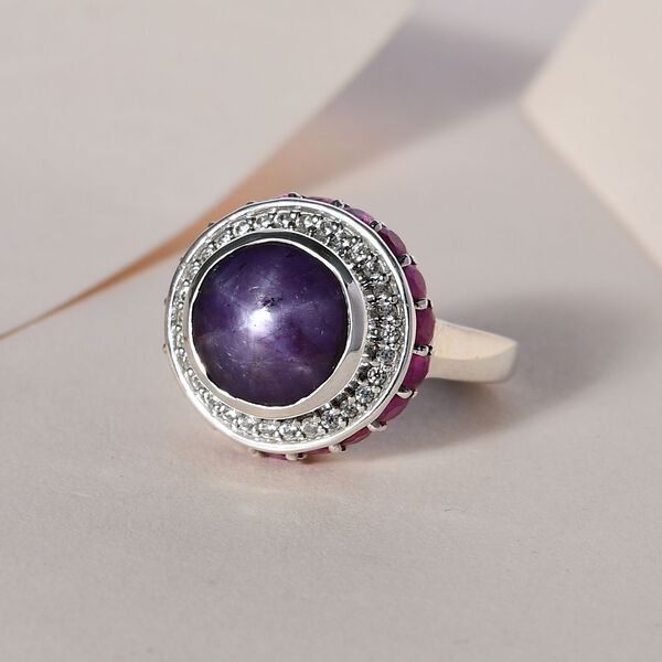 Sternrubin, afrikanischer Rubin und Zirkon-Ring - 9,47 ct. image number 2