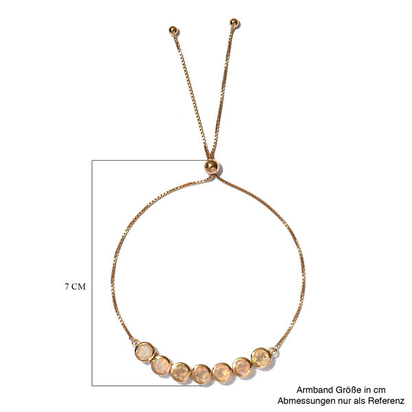 Verstellbares, nat&uuml;rliches, &auml;thiopisches Opal-Armband in Silber image number 5