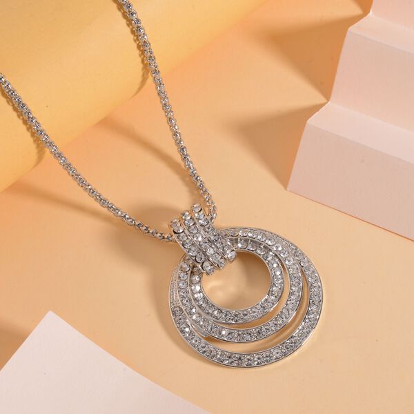 Weißer Kristall Halskette ca. 70 cm image number 2