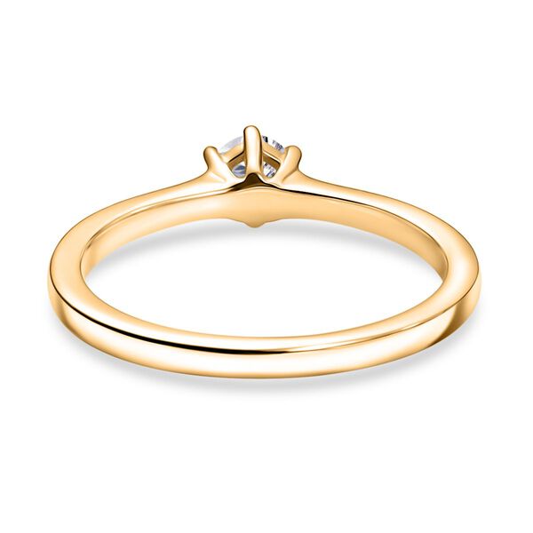 Moissanit Ring 925 Silber Gelbgold Vermeil (Gr&ouml;&szlig;e 16.00) ca. 0,24 ct image number 6