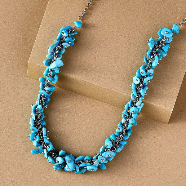 Amerikanische, nat&uuml;rliche Sleeping Beauty T&uuml;rkis Halskette in Silber, 80,00 ct. image number 2