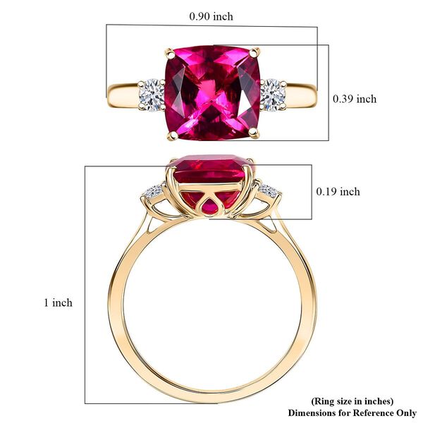 AAA Lab Created Bixbit, Lab Grown Diamant Ring 417 Gold (Größe 16.50) ca. 3,45 ct image number 5