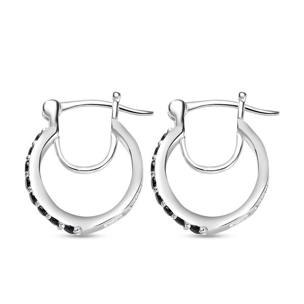 Schwarze Zirkonia-Creolen - 0,98 ct. image number 4