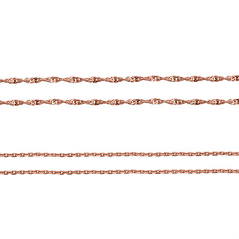 2er Set - Italienische Singapurkette und Ankerkette, 925 Silber ros&eacute;vergoldet ca. 45 cm ca. 2,46g