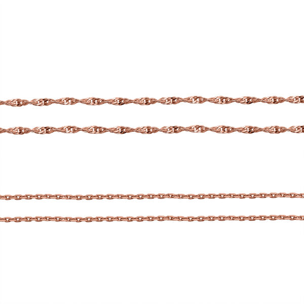 2er Set - Italienische Singapurkette und Ankerkette, 925 Silber ros&eacute;vergoldet ca. 45 cm ca. 2,46g image number 3