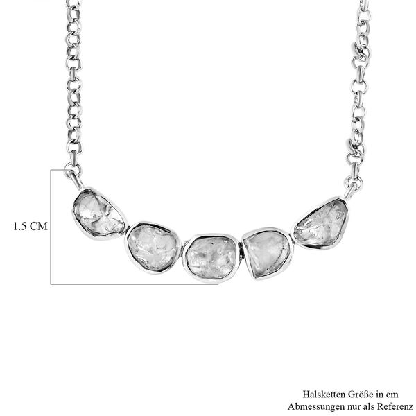 Handgearbeitete Polki-Diamant-Halskette, 45 cm image number 7