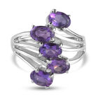 Afrikanischer Amethyst bypass Ring Edelstahl (Größe 16.00) ca. 2,03 ct