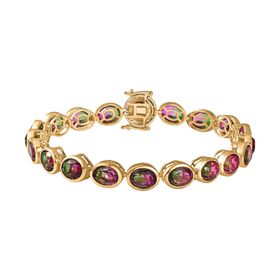 Wassermelonen Quarz Triplett und Multi-Edelstein-Armband