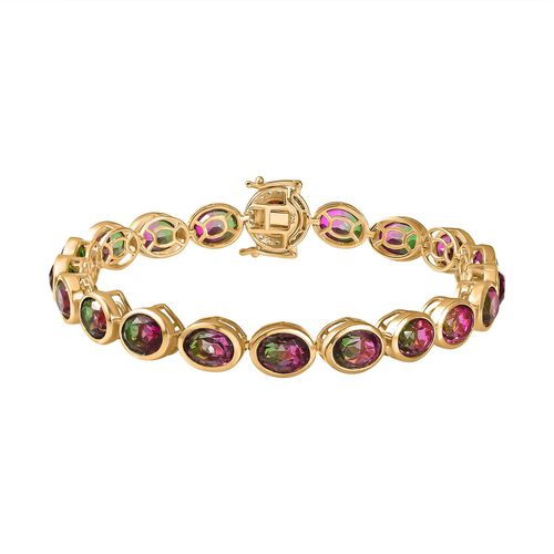 Wassermelonen Quarz Triplett und Multi-Edelstein-Armband image number 0