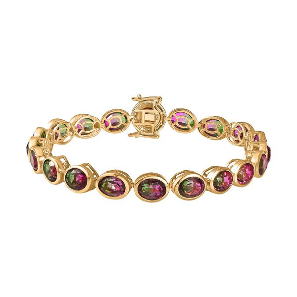 Wassermelonen Quarz Triplett und Multi-Edelstein-Armband image number 0