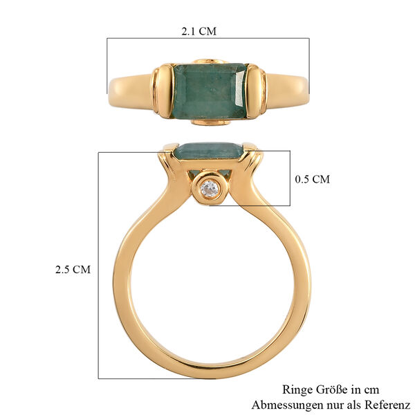 Grandidierit und Zirkon Solitär Ring 925 Silber vergoldet  ca. 1,09 ct image number 4