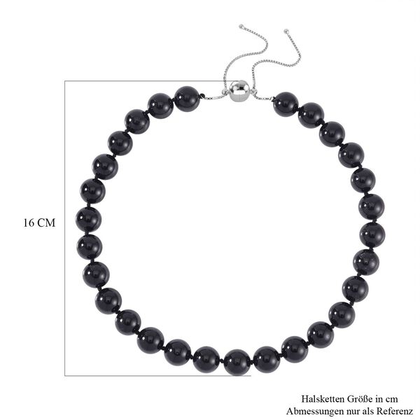 Schwarzer Turmalin Halskette ca. 45 cm 925 Silber rhodiniert ca. 655,30 ct. image number 5