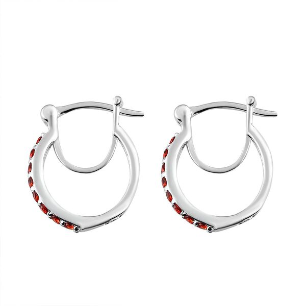 Rote Zirkonia-Creolen - 1,06 ct. image number 4