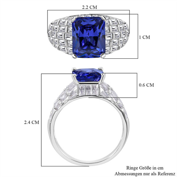 LUSTRO STELLA Blauer und weißer Zirkonia-Ring - 9,16 ct. image number 4