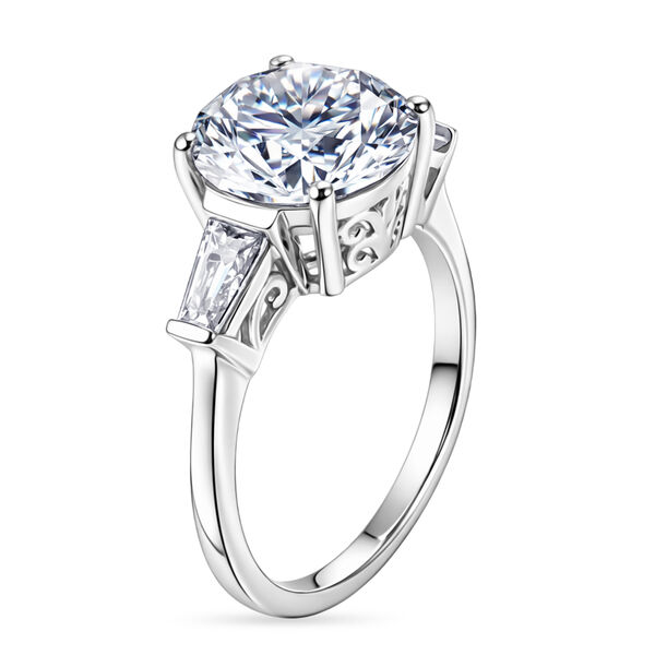 D'Joy Moissanit Ring 925 Silber Rhodiniert (Gr&ouml;&szlig;e 21.00) ca. 4,04 ct image number 4