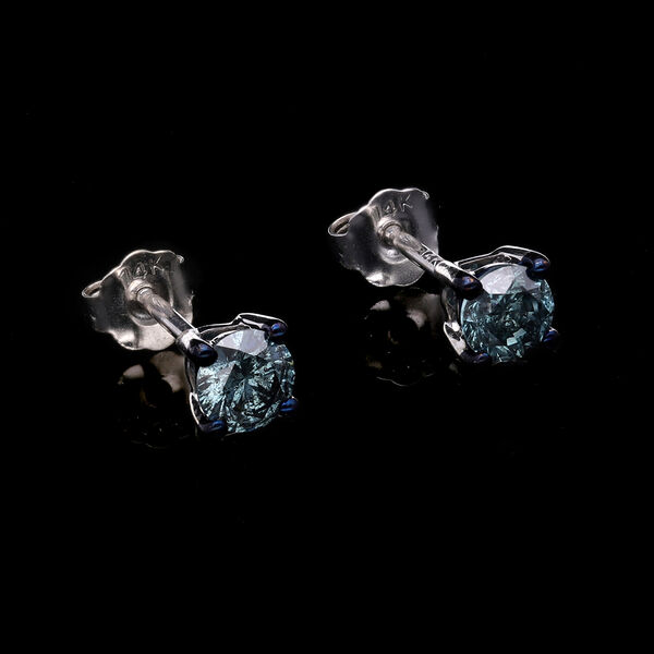 SGL zertifizierte I1-I2 blaue Diamant-Ohrringe - 0,50 ct. image number 2