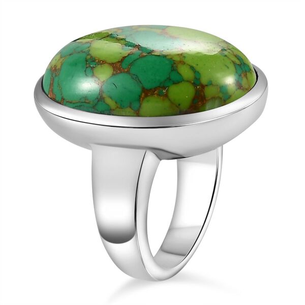Gr&uuml;nes T&uuml;rkis Ring, Edelstahl, (Gr&ouml;&szlig;e 21.00), ca. 16.17 ct image number 5