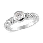 88 Facetten Moissanit Ring 925 Silber platiniert  ca. 0,57 ct image number 3