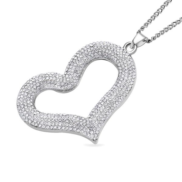 Weißer Kristall-Anhänger mit Kette image number 2