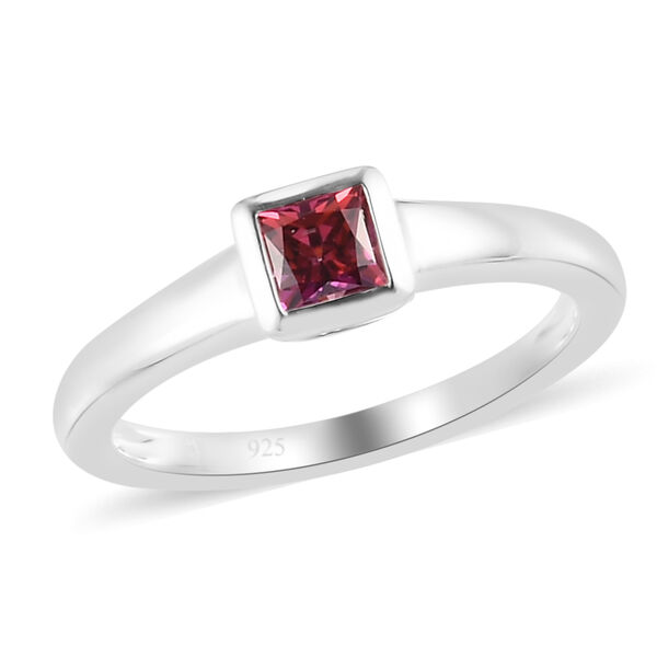 LUSTRO STELLA Hergestellt mit Roter dunkler Feinster ZIRKONIA Solit&auml;r Ring 925 Silber image number 4