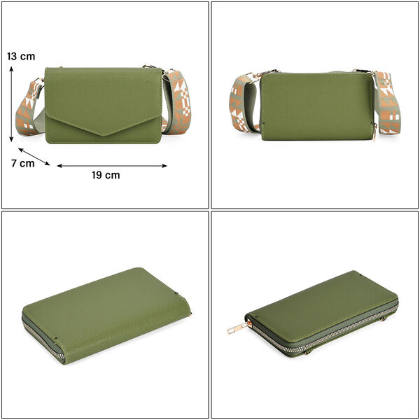 Modische Sling-Crossbody-Tasche mit RFID-Schutz, Grün image number 5