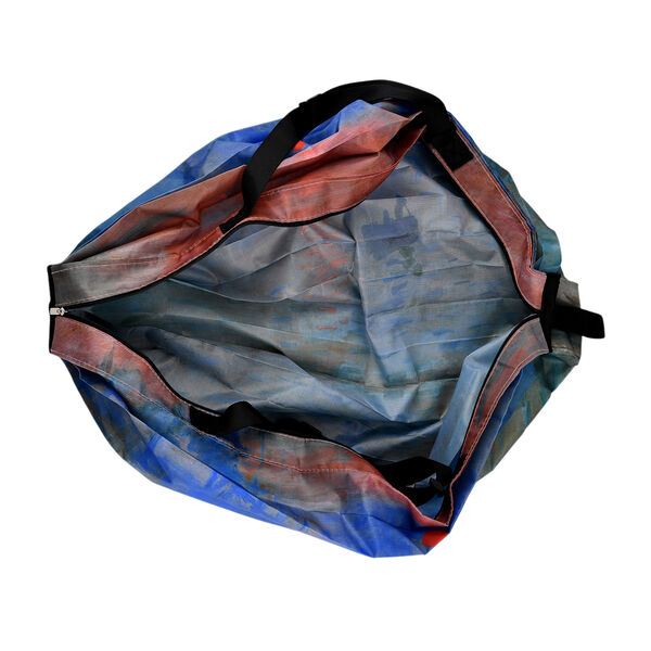 Faltbare Einkaufstasche mit Rei&szlig;verschlussfach 50 x 70 cm Blau Gr&uuml;n Seemotiv image number 5