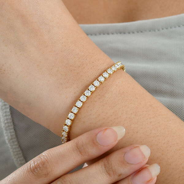 D'Joy Moissanit 19cm Armband, 925 Silber 750 Gelbgold Vermeil - 7,18 ct. image number 2