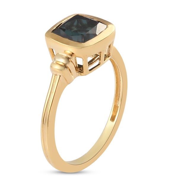 Alexandrit Triplett Quarz Solitär Ring 925 Silber vergoldet image number 5