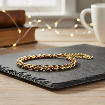 Leoparden-Print Panzer Armband aus 316L Edelstahl mit Goldplattierung, ca. 19 cm + 3.5 cm Extender