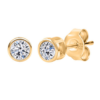 LUXURIANT SGL zertifizierte VS-GH Labor Diamant Ohrringe, 925 Silber vergoldet - 0,50 ct.