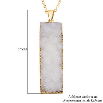 Wei&szlig; Quarz Halskette ca. 60 cm Messing Std Gelb ca. 100.00 ct