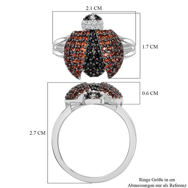 GP Trionfo Kollektion - Schwarzer Spinell, Zirkon, Mosambik Granat und Kanchanaburi blauer Saphir-Ring - 1,04 ct. image number 7