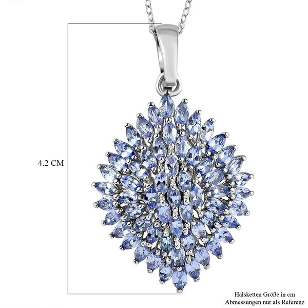 Tansanit-Anh&auml;nger mit Kette, 925 Silber platiniert ca. 4.48 ct image number 6
