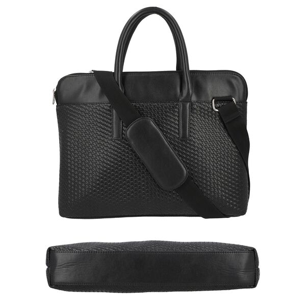 LA MAREY - 100% Polyurethan Laptop-Tasche, 40,5x7x30,5cm, schwarz image number 5