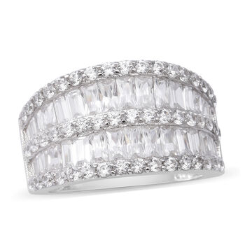 LUSTRO STELLA - Zirkonia Ring 925 Silber rhodiniert  ca. 1,97 ct