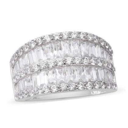 LUSTRO STELLA - Zirkonia Ring 925 Silber rhodiniert (Gr&ouml;&szlig;e 17.00) ca. 1,97 ct