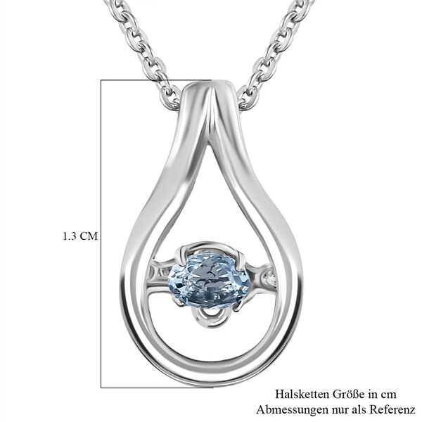 Santamaria Aquamarin Anhänger mit Kette im Schmuckset, 925 Silber platiniert ca. 0.15 ct image number 6