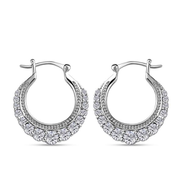 Wei&szlig;e Zirkonia Ohrringe, Messing, platiniert ca. 4.08 ct image number 4