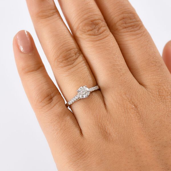 Moissanit Ring 925 Silber rhodiniert (Gr&ouml;&szlig;e 21.00) ca. 1,16 ct image number 3