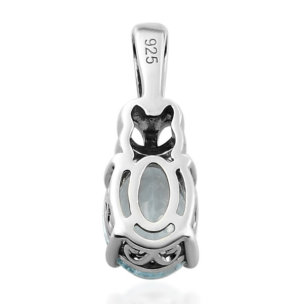 Himmelblauer Topas Anhänger 925 Silber platiniert ca. 1,48 ct image number 5