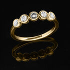 Weißer Diamant Ring, 925 Silber Gelbgold Vermeil (Größe 17.00) ca. 0.05 ct image number 1
