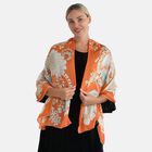  LA MAREY signature 100% silk scarf65*170cmweight:40gcolor: orange based with floral patternsMaterial:100% Mulberry silk