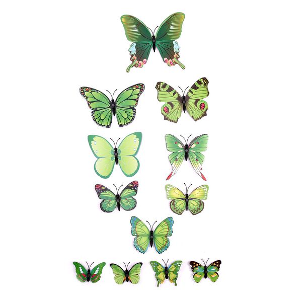 Set mit 48 bunten 3D-Magnet-Schmetterlingen und 48 doppelseitigen Klebebändern image number 9