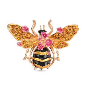 Gelber Kristall Brosche emailliert