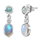 AA Natürlicher, äthiopischer Welo Opal Ohrringe 925 Silber rhodiniert ca. 1,55 ct.