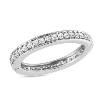 LUSTRO STELLA - Wei&szlig;er Zirkonia Ring 925 Silber platiniert  ca. 0,99 ct