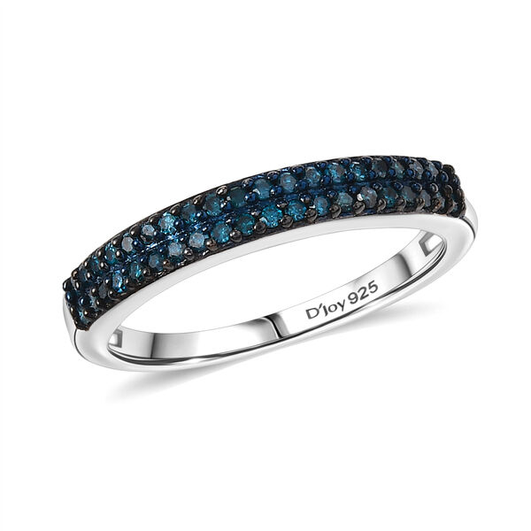 CULLINAN-MINE - Blauer Diamant Ring 925 Silber rhodiniert (Größe 18.00) ca. 0.25 ct image number 3