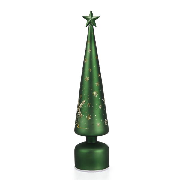 LED-Deko-Tannenbaum mit drehendem Licht, Glas, 9x41 cm, Grün image number 0