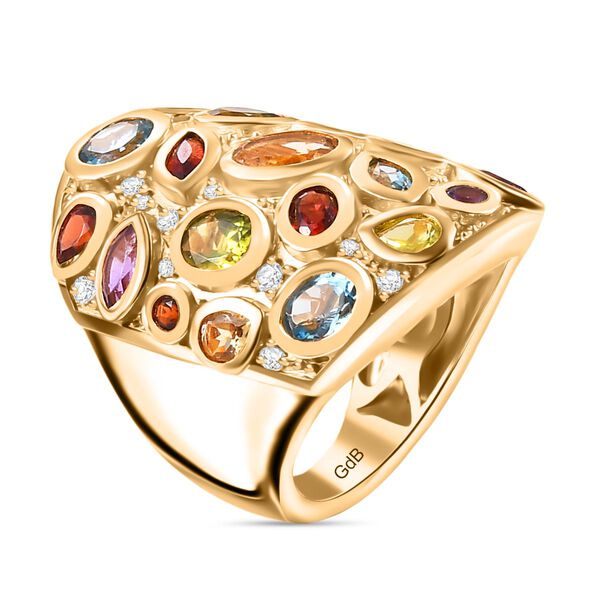 Mehrfarbiger Edelstein Ring, Messing (Gr&ouml;&szlig;e 18.00) ca. 5.27 ct image number 5